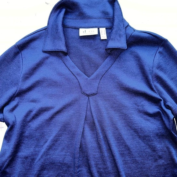 NWOT Women’s Small Denim + Company LS Collared Pullover Shirt - Picture 3 of 7